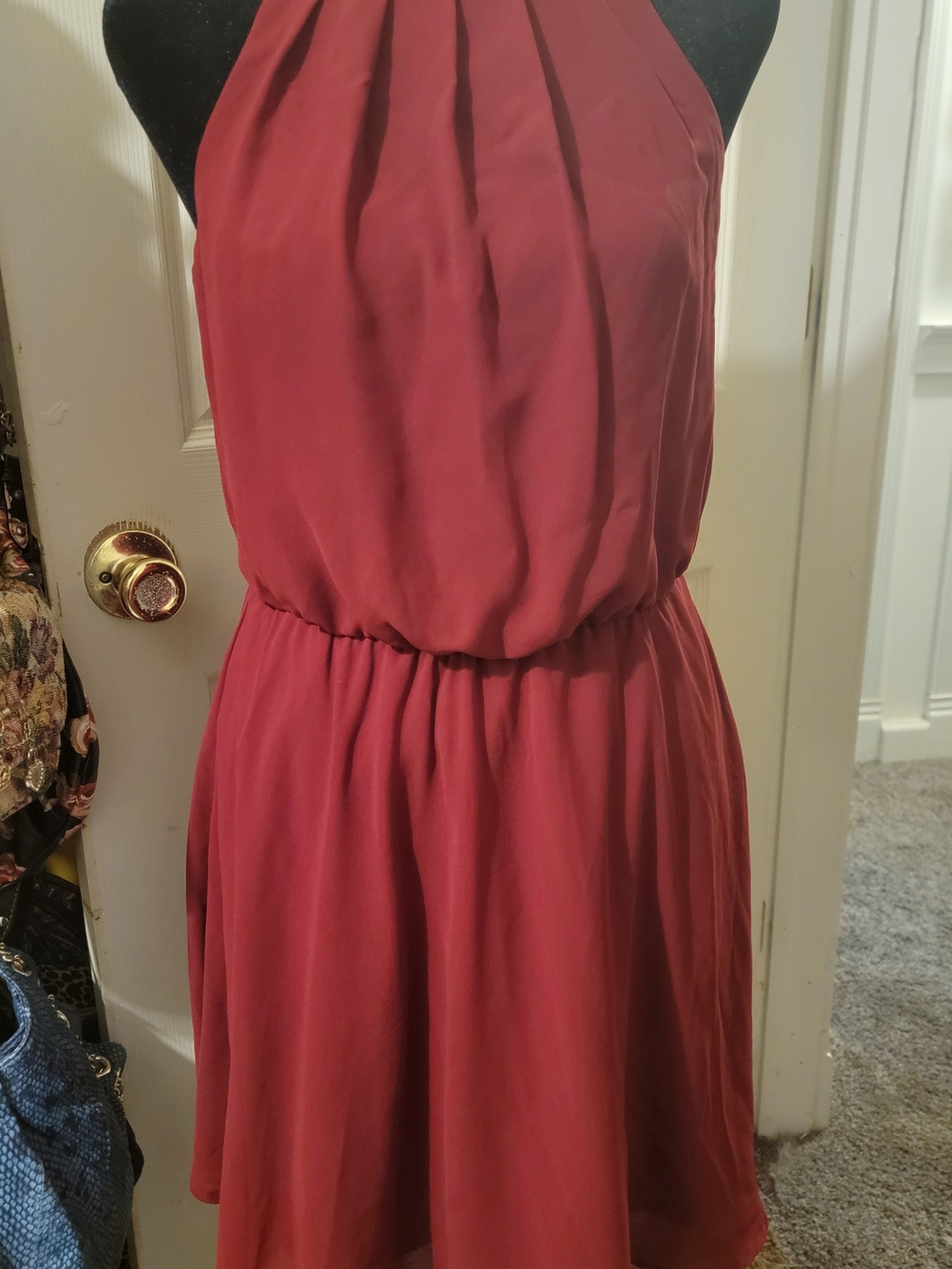 miami Halter Mini Dress in Wine